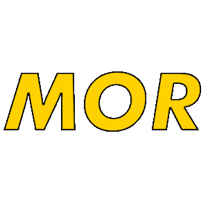 MOR logo gold accent